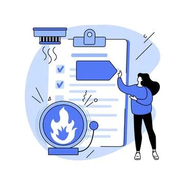 Fire alarm system abstract concept vector illustration. Stock Illustration