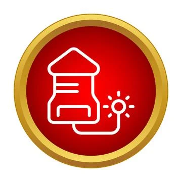 Fire alarm system detecting smoke and danger icon Stock Illustration