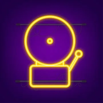 Fire alarm system. Fire equipment. Neon style. Vector illustration Stock Illustration