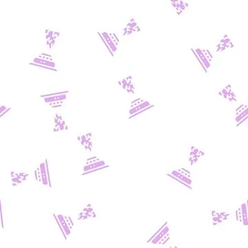 Fire alarm system glyph vector seamless pattern Stock Illustration