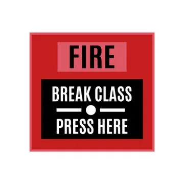 Fire alarm system. Pull danger fire safety box. Fire alarm icon Stock Illustration