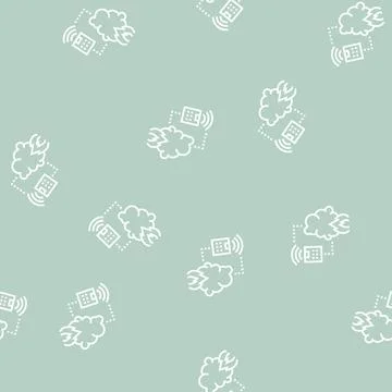 Fire alarm system of smart home line seamless pattern Stock Illustration