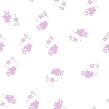 Fire alarm system of smart home glyph seamless pattern Stock Illustration