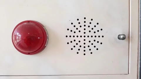 Fire alarm on top of fire hydrant box Stock Footage 284442877