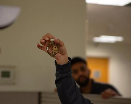 Fire Alarm training class by security guard in office Stock Photos