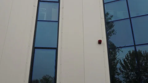 Fire alarm unit on the office building Stock Footage 106028022