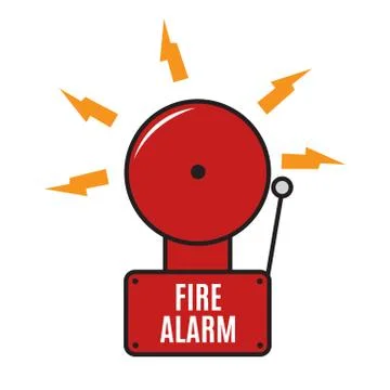 Fire alarm vector. Pull danger fire safety box Stock Illustration