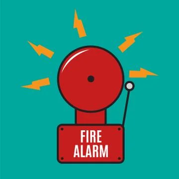 Fire alarm vector. Pull danger fire safety box Stock Illustration