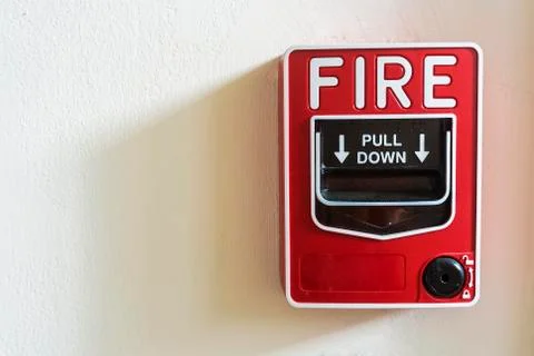 Fire alarm on white background Stock Photos