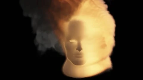 Fire, along with smoke, moves from left to right on a black background and a Stock Footage 170992314