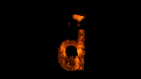 Fire alphabet d. Stock Footage