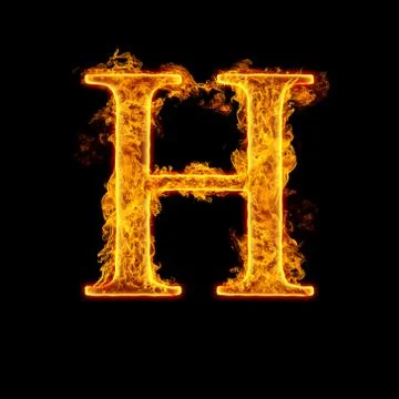 Fire alphabet letter h Stock Photos