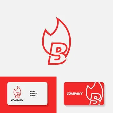 Fire Alphabet Logo B Stock Illustration