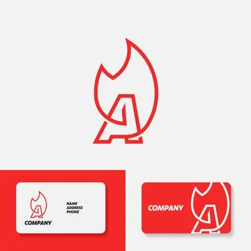 Fire Alphabet Logo A Stock Illustration