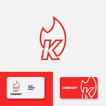 Fire Alphabet Logo K Illustrazione stock