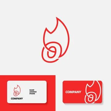 Fire Alphabet Logo O Stock Illustration