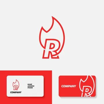 Fire Alphabet Logo R Stock Illustration