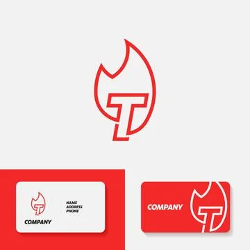 Fire Alphabet Logo T Stock Illustration