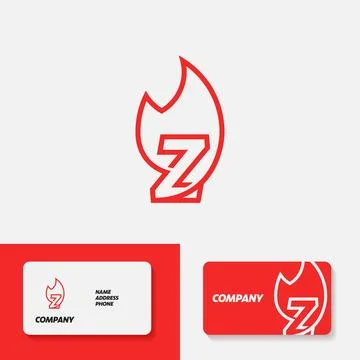 Fire Alphabet Logo Z Stock Illustration