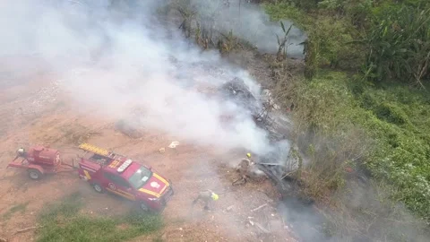 Fire in Amazon Deforestation In Amazonia firefighting in the Amazon rainforest  Stock Footage 145536465