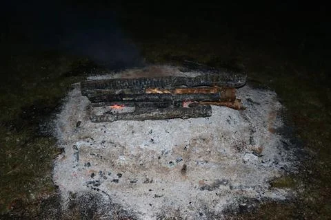 Fire and ash, ash cools down Stock Photos