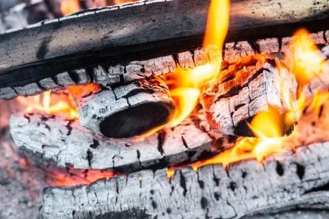 Fire and coals Stock Photos