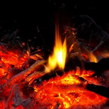 Fire and ember close up Stock Photos