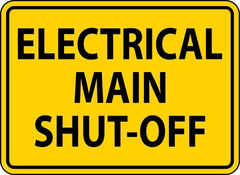 Fire and Emergency Sign Electrical Main Shut-Off Stock Illustration