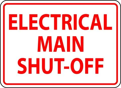Fire and Emergency Sign Electrical Main Shut-Off Stock Illustration