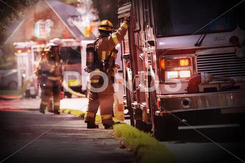 Fire and Firemen Stock Photos