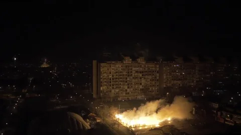 Fire and Fireworks. Stock Footage 84270792