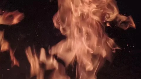 Fire and flame on black background Video stock 290841021