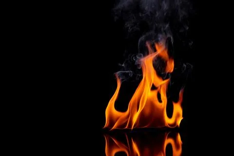 Fire and flame burning fuel oil gas png on black background Stock Photos