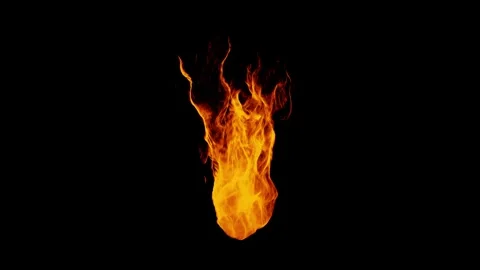 Fire and flames animation. isolated on black background. 動画素材 302874752