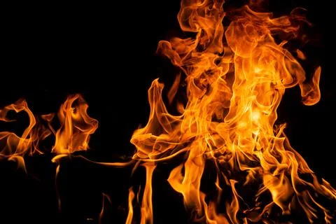 Fire and flames for background. Bright flames background. Texture of fire o.. Stock Photos