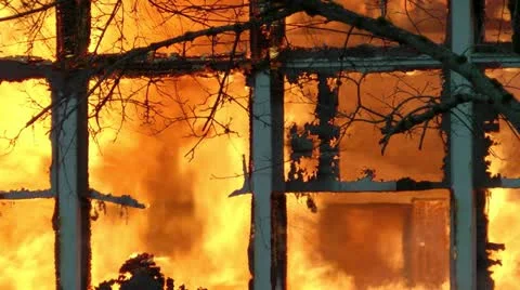 Fire and Flames destroy a building - structure fire 스톡 동영상 12547313