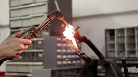 Fire and Flames heating up a car part Stock Footage 12764761