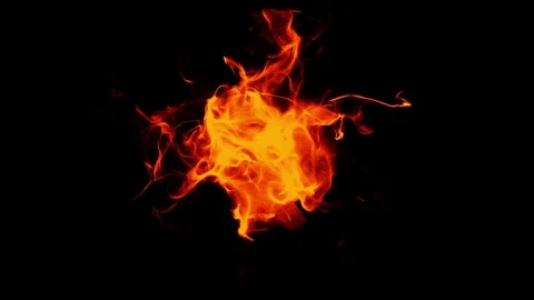 Fire and flames. isolated on black background. Stock Footage 302875490