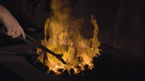 Fire and forceps close up Stock Footage 103862746