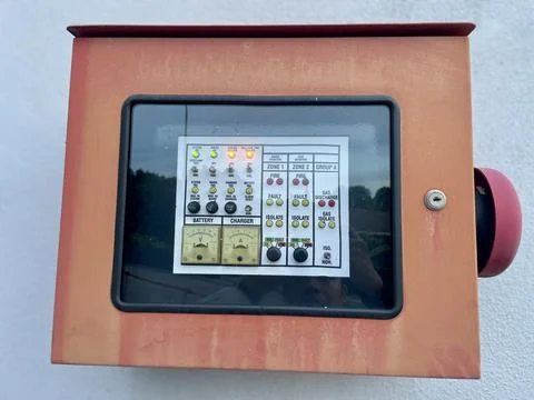 Fire and Gas Suppression Control Panel Stock Photos
