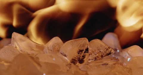 Fire and ice are two opposite elements. Background 4k video Stock Footage 265802253