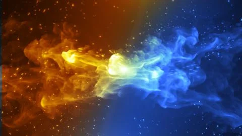 Fire and Ice concept design. 3d illustration. Illustrazione stock