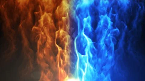 Fire and Ice concept design. 3d illustration. Stock Illustration