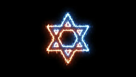 Fire and ice glowing David star, judaism symbol Stock Footage 104170360