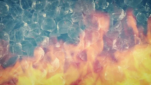 Fire And Ice - Opposites Concept Stock Footage