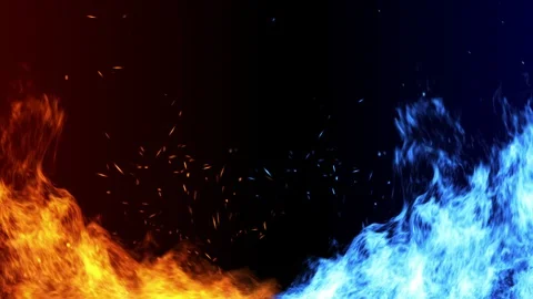 Fire and Ice with spark concept design o... | Stock Video | Pond5