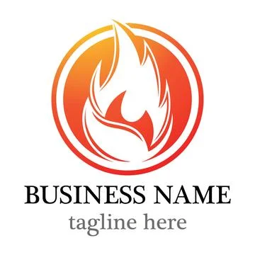 Fire and leaf logo design Stock Illustration