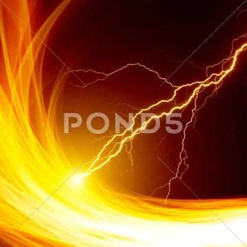 Fire and lightning Stock Illustration