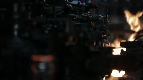 Fire and machines Stock Footage 171601428