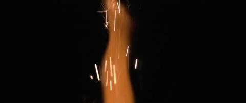 Fire and orange sparks coming out of a firework Stock Footage 132963193